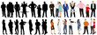 © zolotons - Vector, isolated, silhouette people collection, set of silhouettes of isometric people
