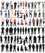 © zolotons - isolated, silhouette people collection, set of silhouettes of isometric people