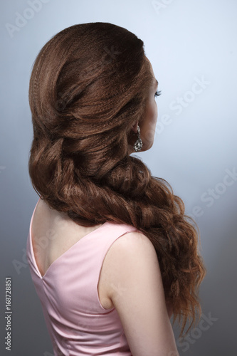 Elegant Wedding Braided Voluminous Hair On Long Dark Hair Buy
