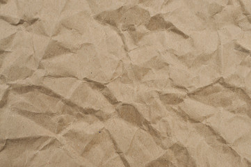 Wall Mural - Texture of brown crumpled paper