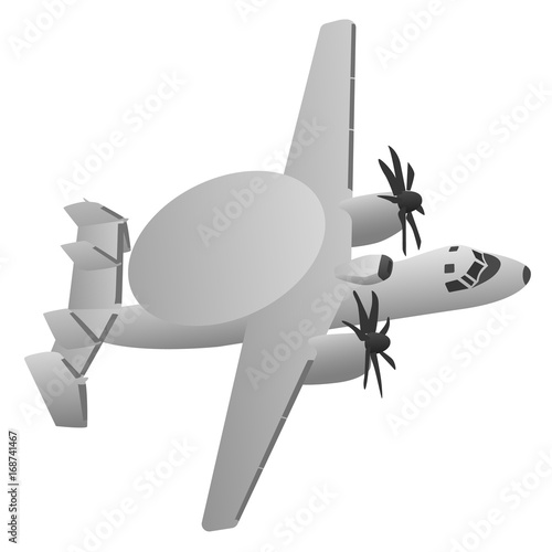 Fotografía Military Early Warning Radar Aircraft Vector Illustration