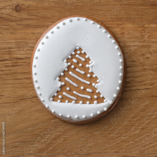 gingerbread with a painted white glaze Christmas tree