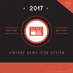 Sticker - Newspaper icon design on modern flat background