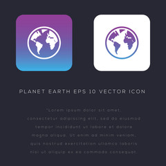 Sticker - Planet Earth icon design on modern flat background