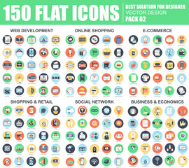 Leinwandbilder - Flat web icons pack