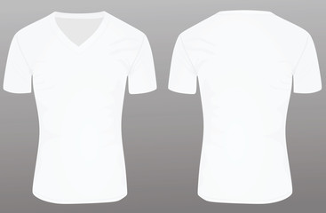 White v-neck t shirt template. vector illustration