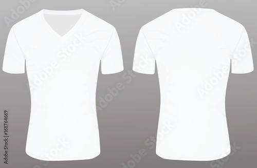 Download White V Neck T Shirt Template Vector Illustration Stock Vector Adobe Stock