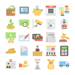 Sticker - banking and finance flat colored icons 2