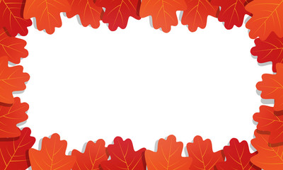 Wall Mural - autumn background. frame of vector oak leaves. template for autumn banner, poster, ad, card.