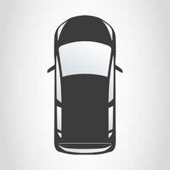 Sticker - Car icon. Hatchback top view. Vector illustration.