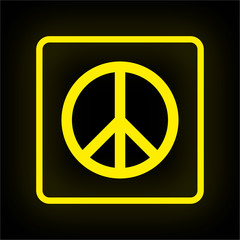 Sticker - Neon Button App - Peace-Symbol