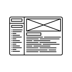 Website wireframe line icon. Outline illustration for website or logo design template