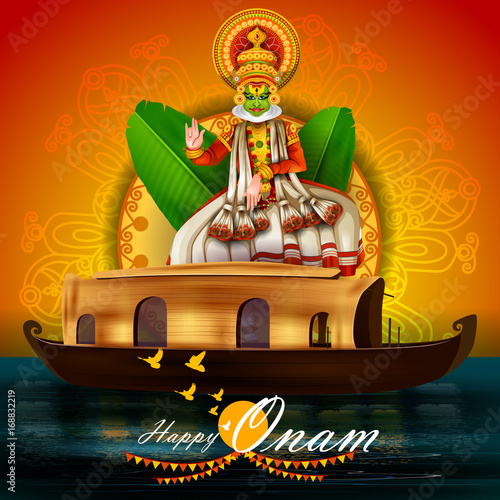 Fotografija Happy Onam holiday for South India festival background