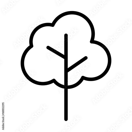 Fotografie, Obraz Simple cartoon tree / plant line art vector icon for nature apps and websites