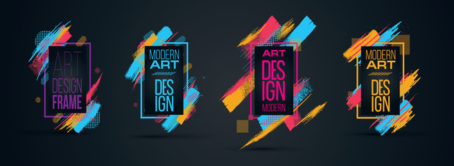 Vector frame for text Modern Art graphics for hipsters