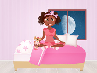 Wall Mural - black girl in the bedroom