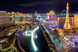 Fototapeta Las - Las Vegas strip, Aerial view 