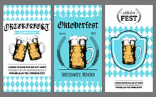 Oktoberfest Flyer. Vector Beer Festival Poster. Brewery Label Or Badge With Vintage Hand Sketched Glass Mug