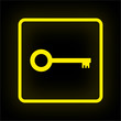 Neon Button App - Schlüssel retro