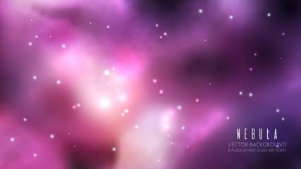 Wall Mural - vector space background with nebula and bright stars. fantasy scientific astronomical illustration.