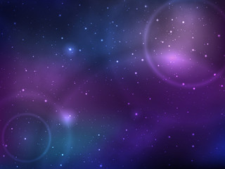 Wall Mural - vector space background with colorful nebula and bright stars.
