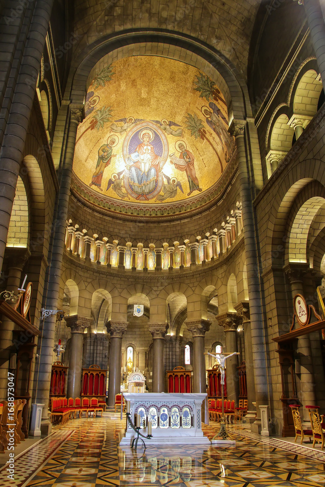 Obraz na płótnie Interior of Saint Nicholas Cathedral in Monaco-Ville, Monaco. w salonie