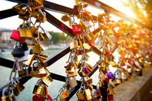 Locks Of Love On Bridge In Paris