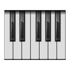 Wall Mural - Piano One Octave Keys. Vector