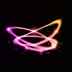 Wall Mural - Bright colorful tornado swirling flare sparkling. Glowing maelstorm effect