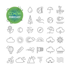 Wall Mural - Simple icons collection. Web and mobile app outline icons set. Forecast icons