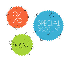 Aufkleber - Different shopping tags vector set. Banners collection isolated on white