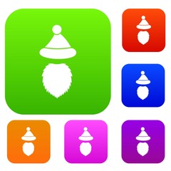Sticker - Santa Claus hat and beard set collection