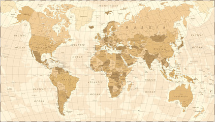 Mapa świata Vintage wektor