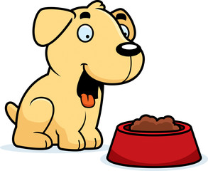 Canvas Print - Cartoon Labrador Food