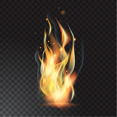 Realistic fire flame