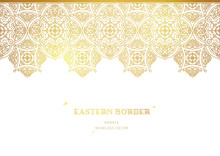 Vector Vintage Seamless Border In Eastern Style.