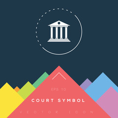 Poster - Court icon design on modern flat backgro