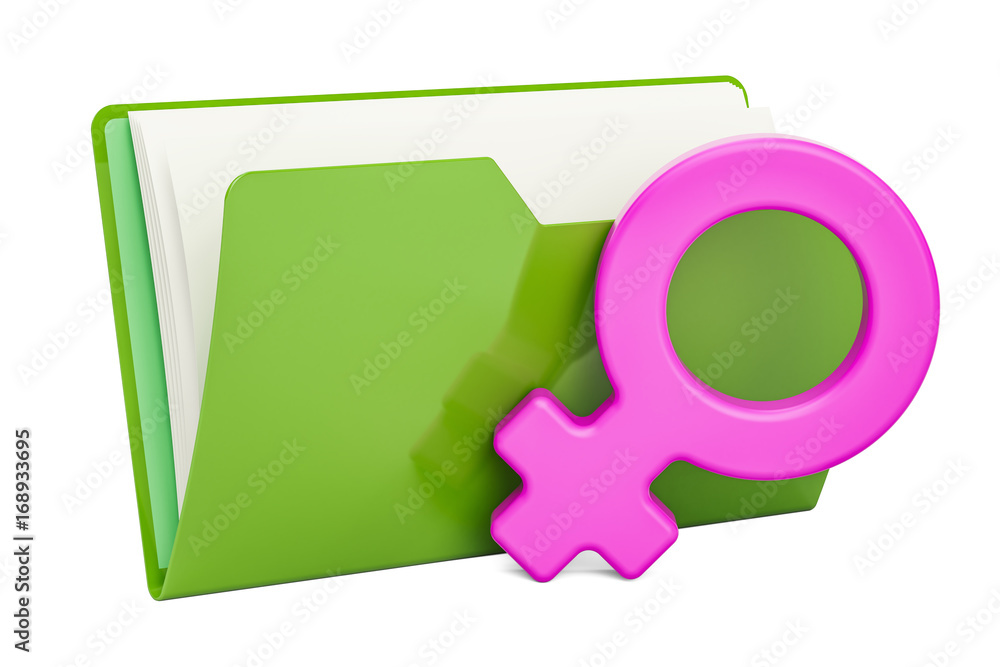 Computer folder icon with female gender symbol, 3D rendering Stock ...