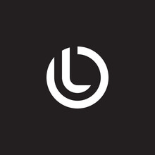 Initial Lowercase Letter Logo Ol, Lo, L Inside O, Monogram Rounded Shape, White Color On Black Background