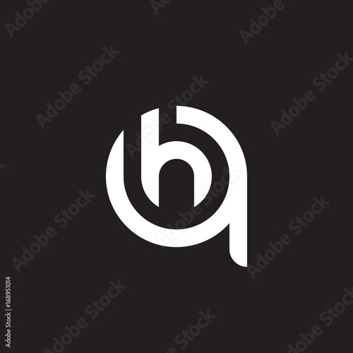 Initial Lowercase Letter Logo Qh Hq H Inside Q Monogram Rounded