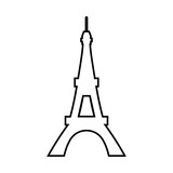 Fototapeta Paryż - Eiffel Tower black color icon .