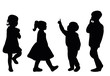 © zolotons - Vector, isolated, silhouette children playing, joy