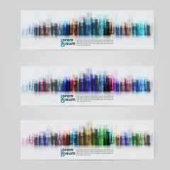 A set of modern vector abstract design banner web template.