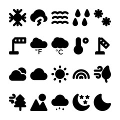 Sticker - Weather Glyph Icons Set 2