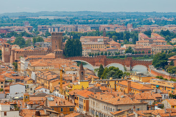 Wall Mural - Verona. Aerial view of the city.