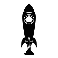 Sticker - space rocket icon over white background vector illustration