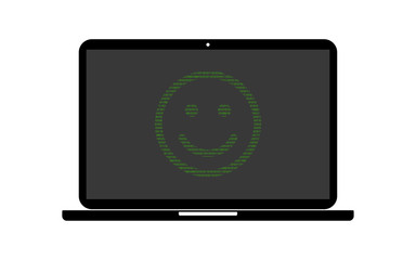 Poster - Hacker Laptop glücklicher Smiley