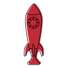 Sticker - space rocket icon over white background vector illustration