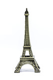 Fototapeta Boho - Souvenir Model of the Eiffel Tower on White Background