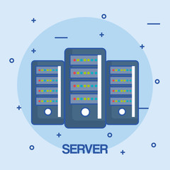 Canvas Print - server data center storage connection communication icon vector illustration